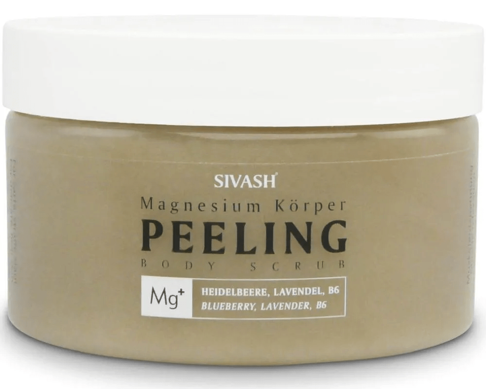 Magnesium Körper Peeling (Body Scrub) Heidelbeere, Lavendel, Vitamin B6